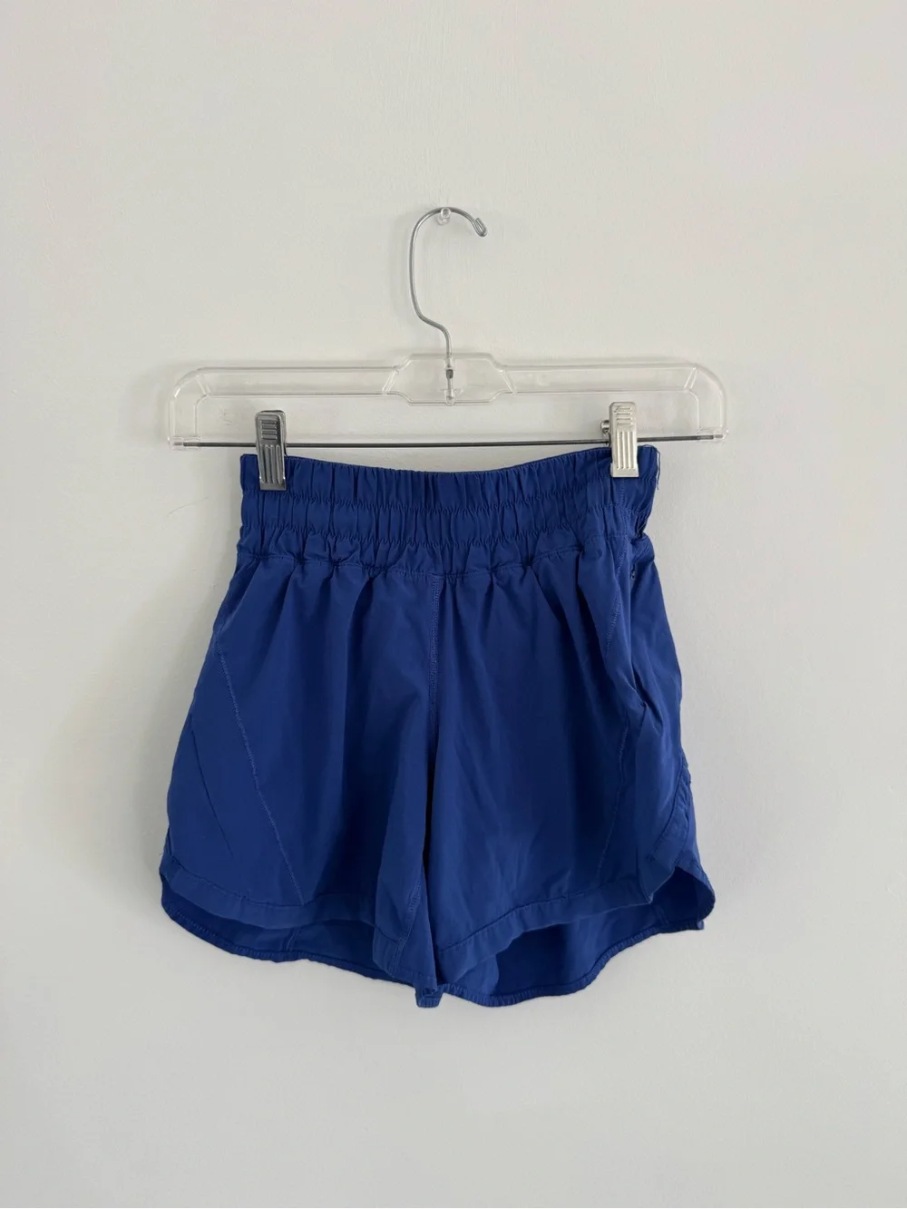Lululemon Track Mid Rise Lined 5” Shorts Athletic Drawstring - Blue